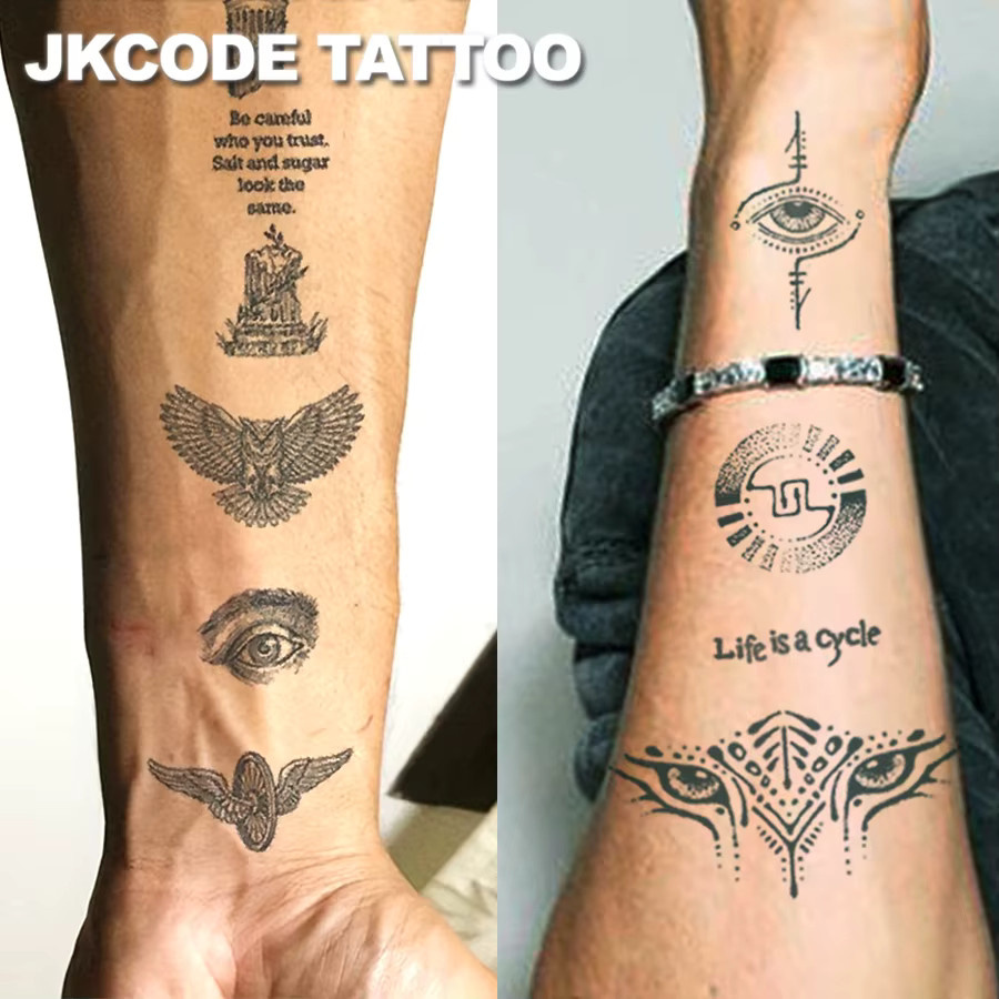 JKCODE TATTOO Temporäre Tattoos, 2 Stück, wasserfest, Unisex - Bild 1