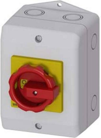 Siemens Lasttrennschalter Haupt- und Not-Aus-Schalter 3-polig 32A 11,5kW/400V Rot Gelb 3LD2264-0TB53 - Bild 1