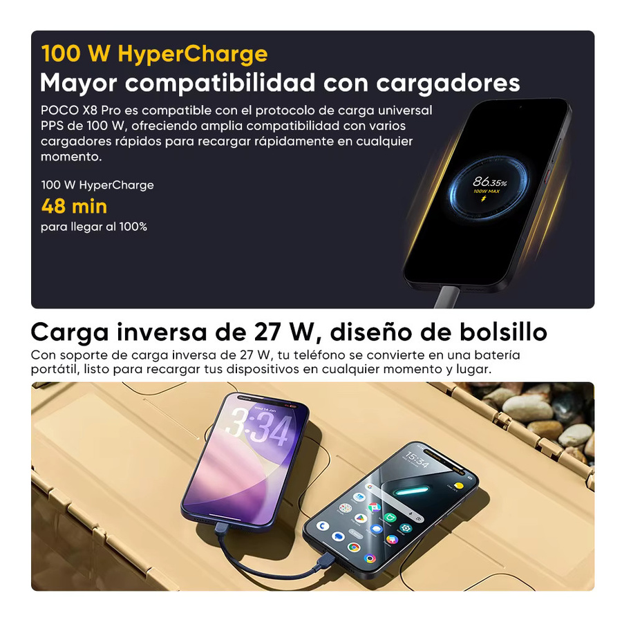Xiaomi POCO X8 Pro 5G Smartphone mit Dimensity 8500-Ultra, 6,59 Zoll 1,5K 120Hz AMOLED-Display, 6500mAh Akku und NFC, Globale Version - Bild 4