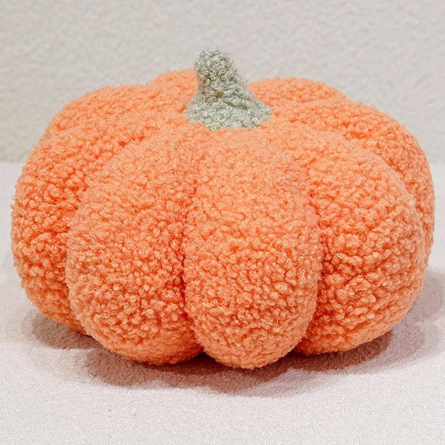 Yiran Health & Beauty Plüsch-Kissen im Kürbisdesign aus weichem Sherpa-Material, Orange, Höhe: 10 cm - Bild 1