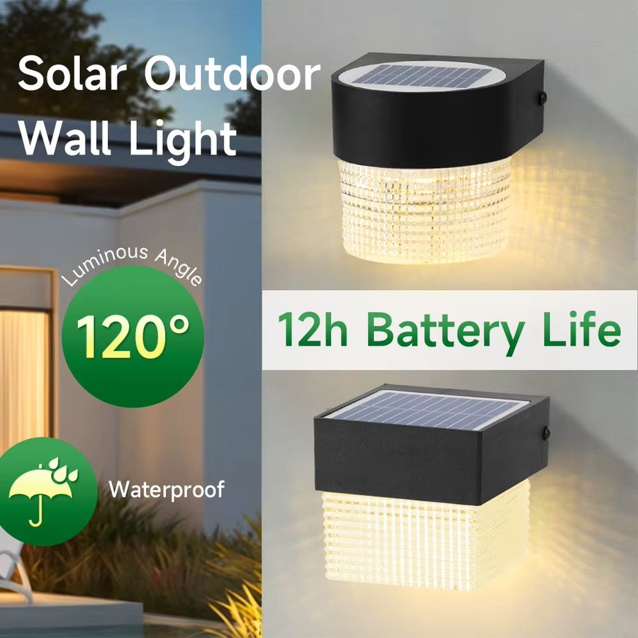 CANMEIJIA Solar LED Wandlampe IP65 Wasserdicht für Garten und Terrasse in Schwarz - Bild 5
