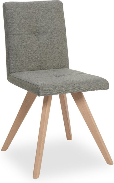 Polsterstuhl HARPER LINOSA in Grün mit Eiche Bianco Gestell, B/T/H: 48 x 43 x 90,5 cm - Bild 1