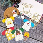 Alinacutle Metall Stanzformen Baby T-Shirt und Tier Motive Bär Katze in Gold für DIY Scrapbooking und Bastelarbeiten - Bild 1