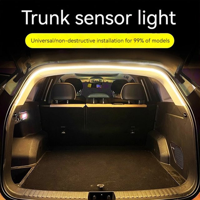 APWIKOGER LED Auto Innenbeleuchtung mit Bewegungssensor, Ambiente-Licht Streifen in Blau und Weiß - Bild 1