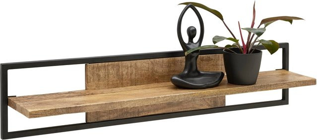 Mömax Wandboard Everest aus Mango-Holz und Metall in Naturfarben/Schwarz, B/T/H: 120 x 30 x 20 cm - Bild 1