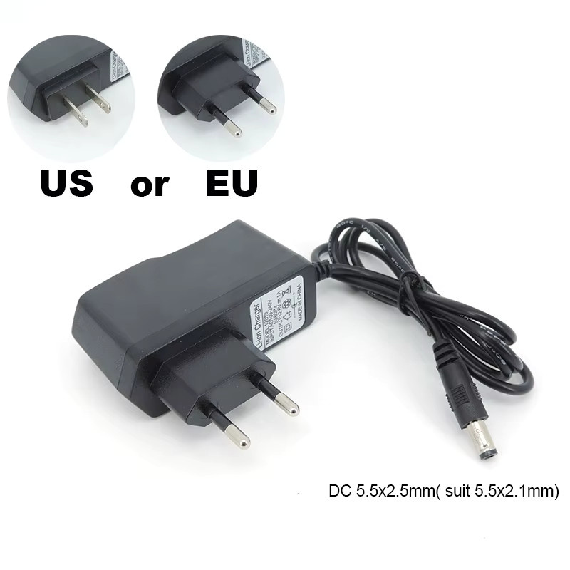 AC DC Netzteil Ladegerät 12,6V 2A für 18650 Lithium-Akkupacks, Farbe: Schwarz, Anschluss: 5,5 x 2,5 mm - Bild 2