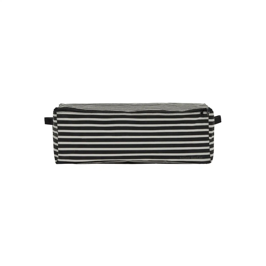 House Doctor Korb Canva schwarz gestreift B: 35 cm, H: 54 cm - Bild 1