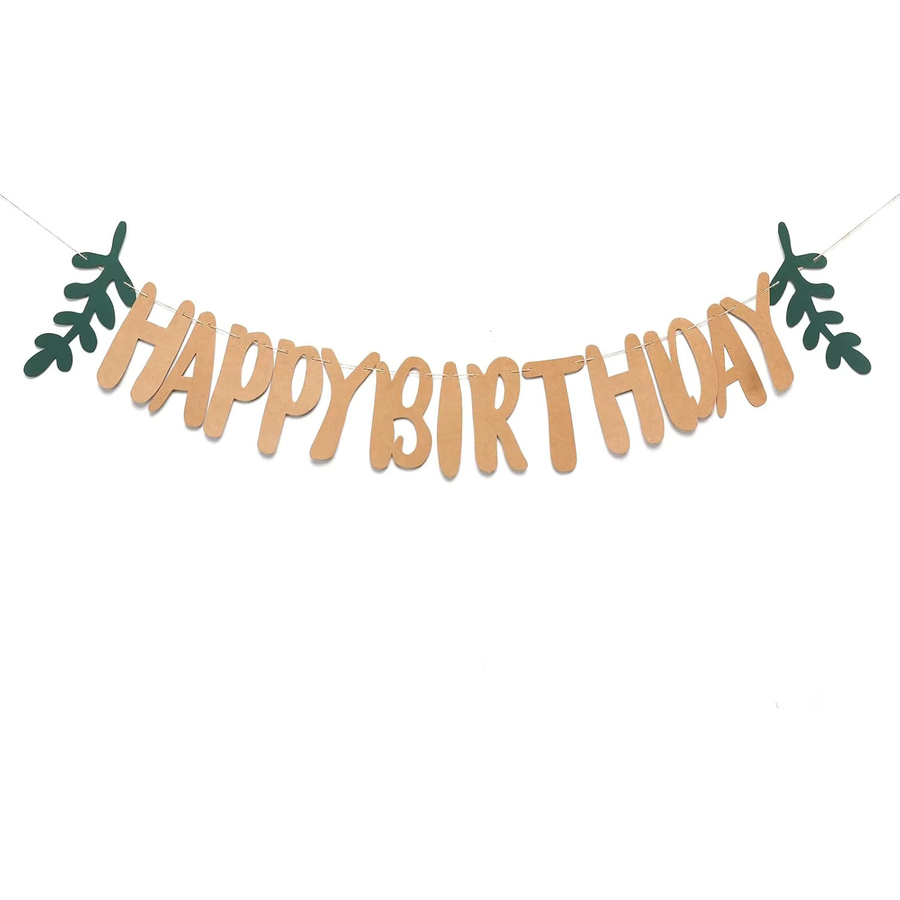 VRISE Geburtstag Banner aus Papier in Braun zur Dekoration für Babyparty, Geburtstag und Jubiläumsfeiern - Bild 3