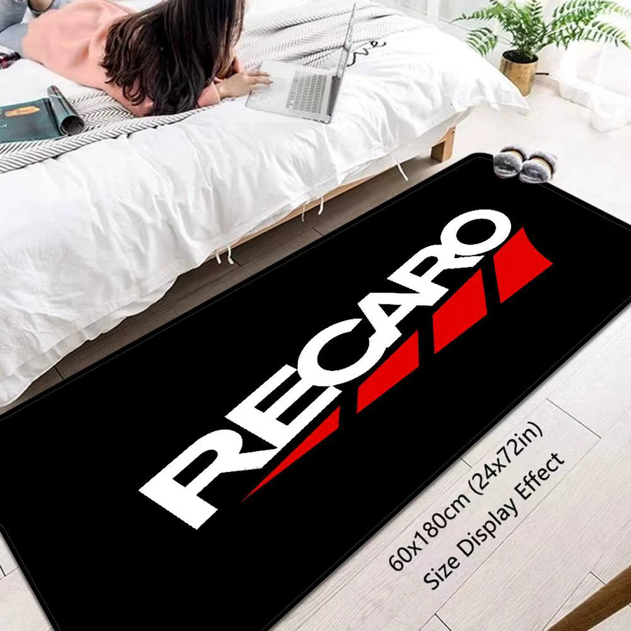 Recaros Logo-Raummatte in Schwarz, rutschfest und wasserabsorbierend mit Streifenmuster - Bild 6