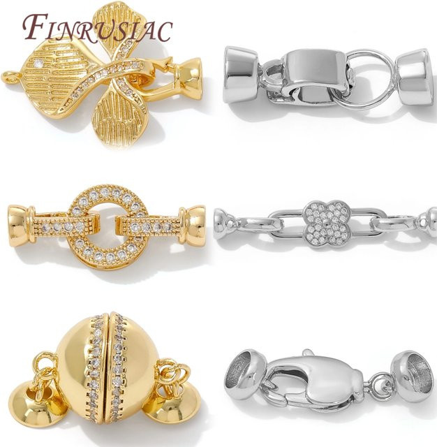 FINRUSIAC Verschluss für Armbänder, 18K vergoldet, Perlenverschluss - Bild 1