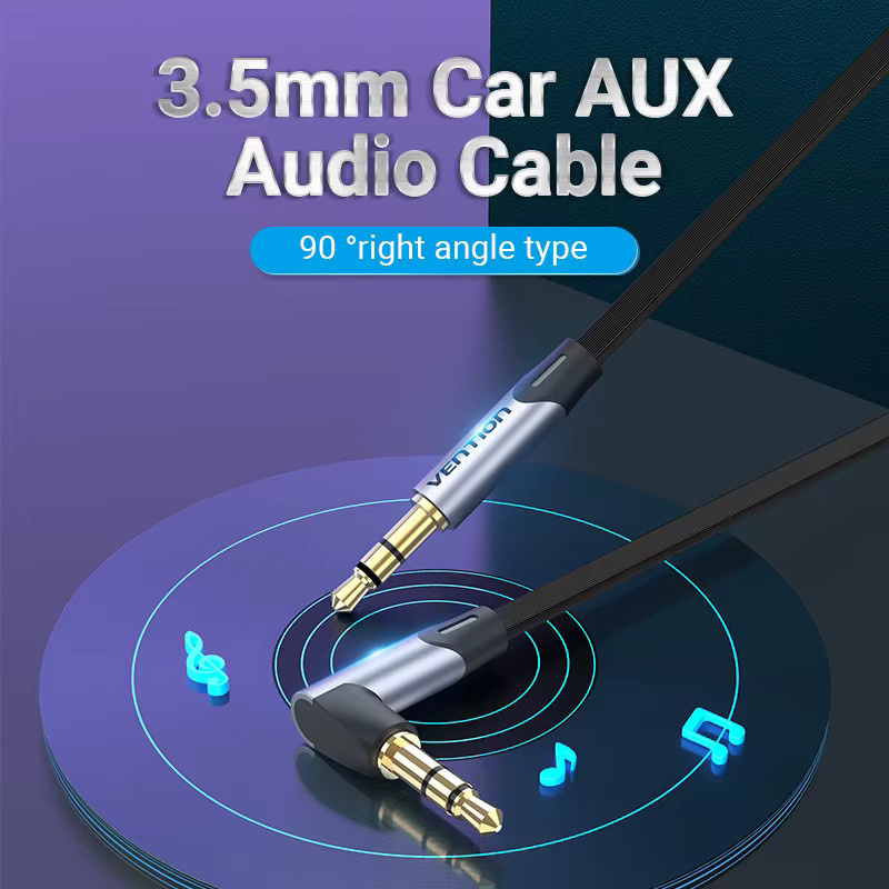 Vention Aux-Kabel 3,5 mm Klinke auf Klinke Audio-Stecker zu Buchse für Kopfhörer und Lautsprecher - Bild 2