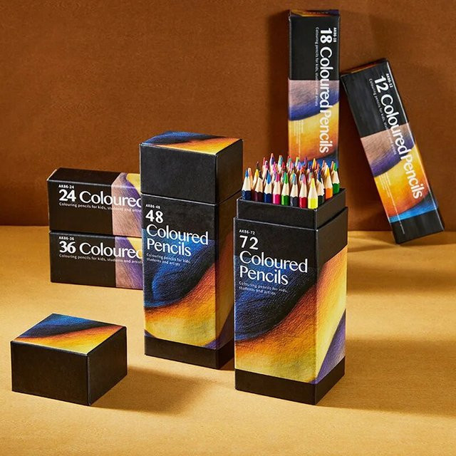 Buntes Buntstift Set mit Holzminen und Aufbewahrungsbox für Schule und Skizzen in 12 Farben - Bild 1