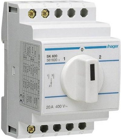 Hager Umschalter 1polig 20A 400V SK600 in Weiß - Bild 1