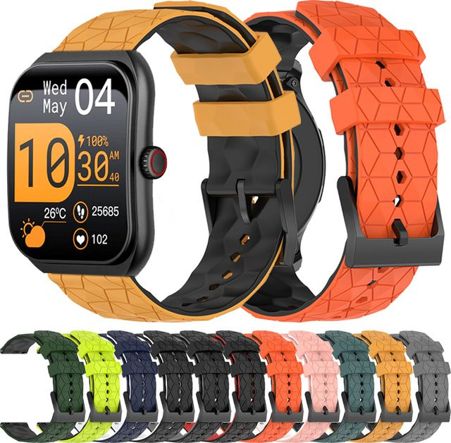 COLMI Uhrenarmband Silikon, 22mm, 20mm, Schwarz, Multicolour - Bild 1