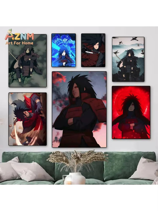 Kayou Naruto Uchiha Madara Anime Leinwand Wandkunst Multicolour ungerahmtes Poster - Bild 5