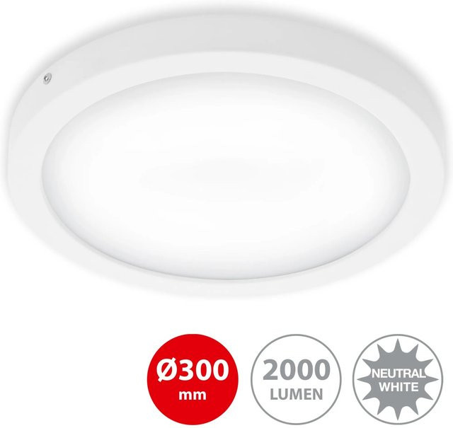 Briloner LED-Decken- und Wandlampe Fire Weiß, rund, Durchmesser: 30 cm - Bild 1