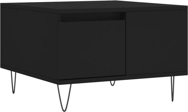 vidaXL Couchtisch modern in Schwarz aus Holzwerkstoff und Metall, B/T/H: 55 x 55 x 36,5 cm - Bild 1