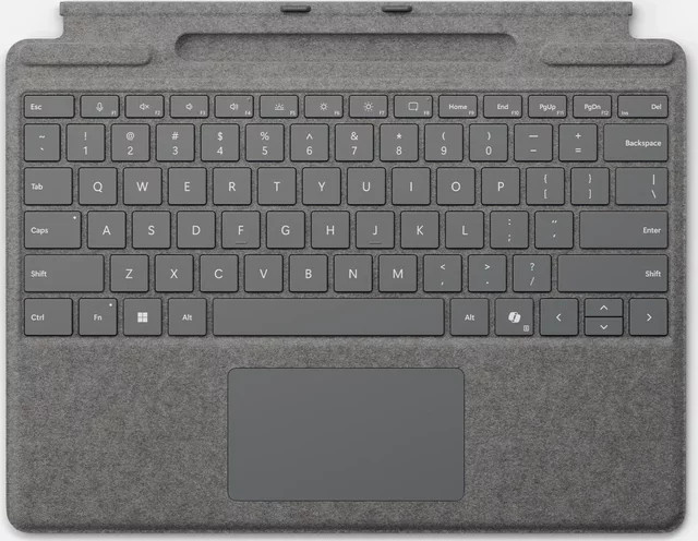 Microsoft Surface Pro Tastatur mit Stiftaufbewahrung für 13 Zoll in Platin, QWERTZ Deutsch - Bild 1