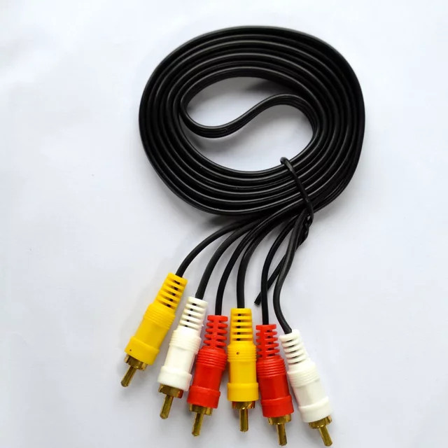 QXNY AV-Kabel 3 Cinch auf 3 Cinch Stecker auf Stecker, Mehrfarbig, Länge: 1,5 m - Bild 1