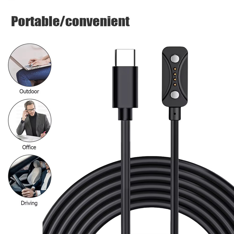 Alloet USB-C Ladekabel Netzteil 5V/1A in Schwarz für Polar Vantage M3, Polar Vantage V3, Polar Ignite 3 und Grit X2 Pro Smartwatches - Bild 2