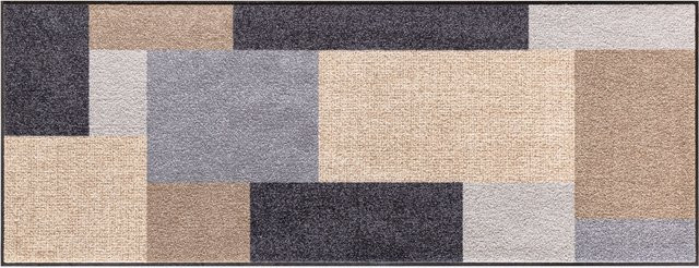 Rutschhemmende Fußmatte von Heine Home in Grau/Mehrfarbig mit Grafikdesign und rechteckiger Form - Bild 1