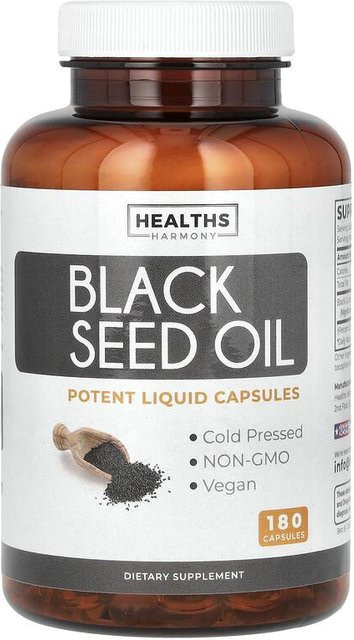 Healths Harmony Schwarzkümmelöl, 180 Kapseln, 500 mg - Bild 1