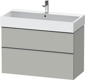 Duravit Waschtischunterschrank D-Neo, Farbe Grau Matt, Wandhängend, B/T/H: 98,4 x 44,2 x 62,5 cm - Bild 1