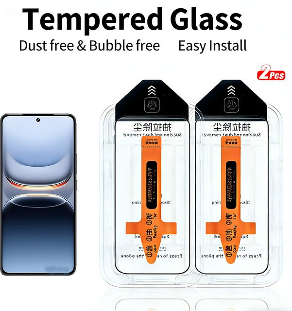 2 Stück Vivo IQOO Displayschutzfolie aus gehärtetem Glas, transparent - Bild 1