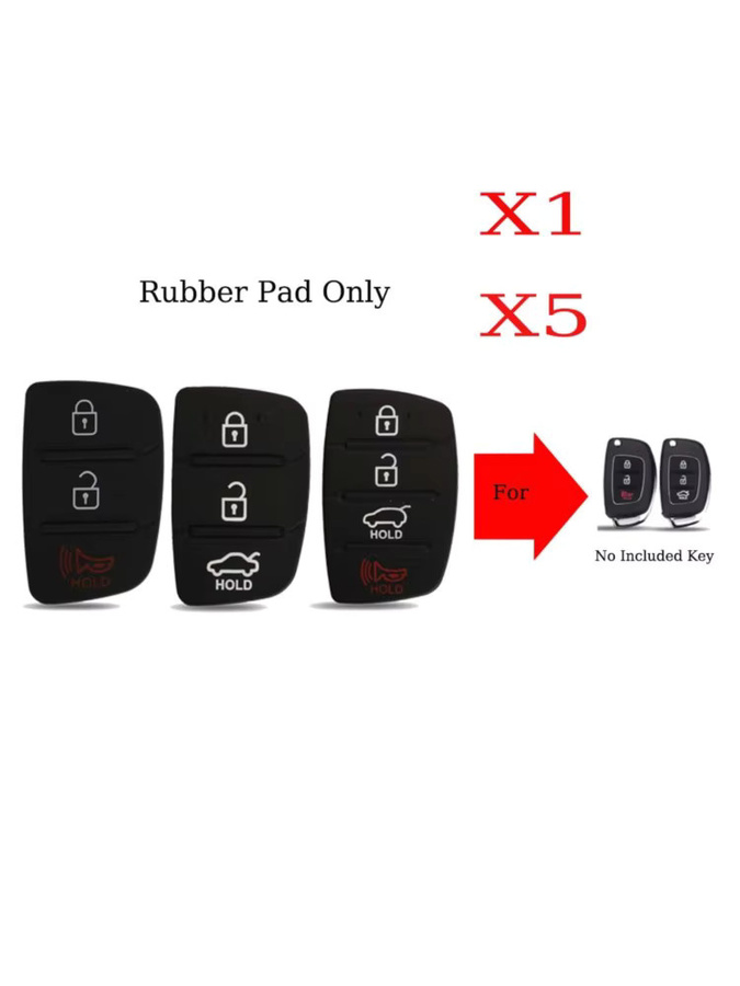 jingyuqin X1 X5 Ersatz-Gummipad in Schwarz als Schutzhülle für Klappschlüsselgehäuse passend für Hyundai I30 IX35 und Kia K2 K5 - Bild 3