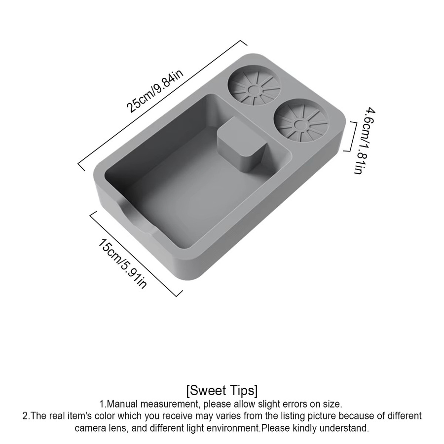 Leeseph 2-in-1 Espresso-Tampingstation und Kaffee-Organizer in Grau mit Klopfbehälter und Silikon-Einsatz für 51 mm, 54 mm und 58 mm Tamper - Bild 3