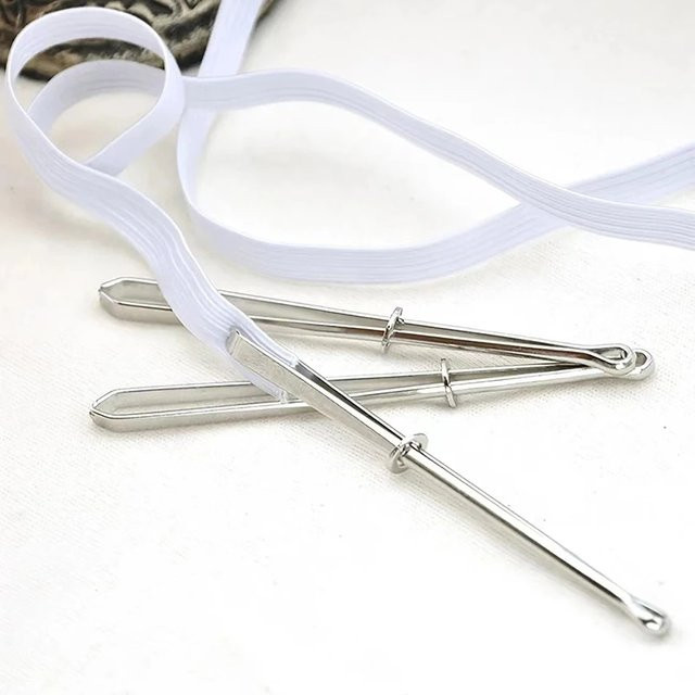 Edelstahl-Kleiderklammern als Nähwerkzeug und DIY-Einfädler für Kreuzstich und elastische Bänder in Silber - Bild 1