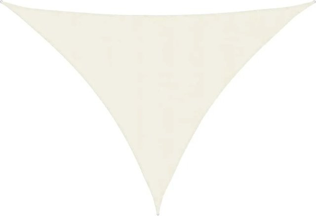 Furnicato Sonnensegel aus PU-beschichtetem Oxford-Gewebe, dreieckig, Creme/Beige, B/T/H: 5 x 5 x 6 m - Bild 1