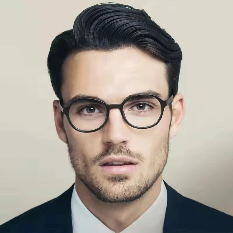LOERHUNAR H3050 Korrektionsbrille, Rund, Vollrand, Unisex, Schwarz - Bild 2