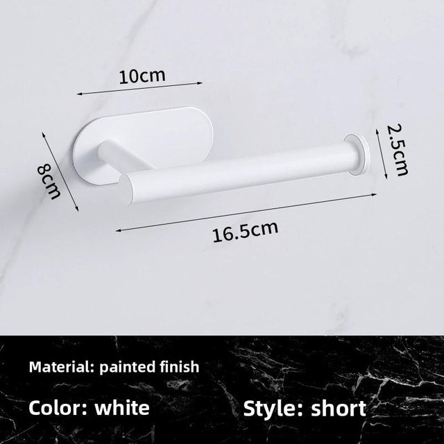 TIHUAT Wandmontierter Toilettenpapierhalter und Küchenrollenhalter aus Edelstahl in Weiß - Bild 1
