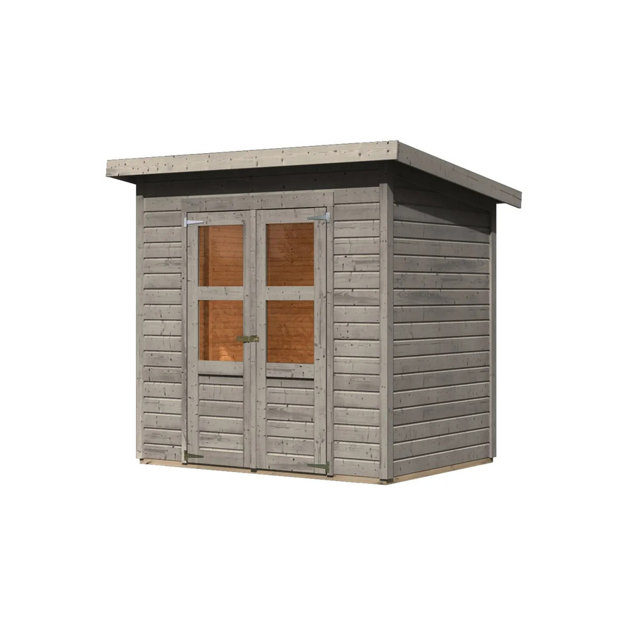 Karibu Gartenhaus Vellinge aus Massivholz in Grau mit Pultdach, B: 219 cm, T: 208 cm, H: 150 cm - Bild 2