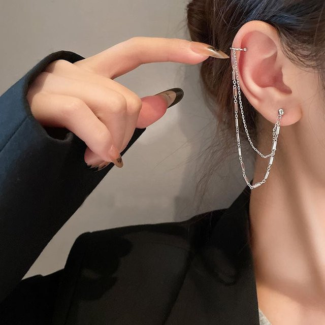 POMOiii Clip Ohrring, 925 Silber, Quaste, Damen - Bild 1