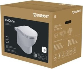 Duravit Stand-WC D-Code Set mit Rimless-Spülung und Soft-Close Sitz in Weiß - Bild 1