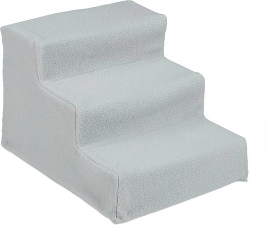 Relaxdays Hundetreppe aus Kunststoff in Grau mit 3 Stufen, Waschbar, B/T/H: 30 x 35 x 45 cm