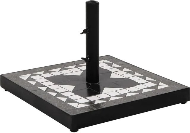 vidaXL Sonnenschirmständer aus Stahl und Keramik in Schwarz und Weiß, quadratisch, 12 kg - Bild 1