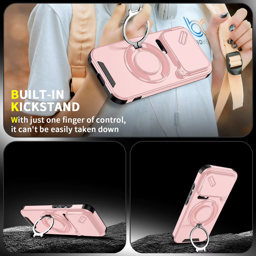 Magnetische Schutzhülle mit Schiebeobjektivschutz für Xiaomi 17 Pro Max, 15T Pro, 14T Pro und Mi17 Pro in Pink - Bild 5