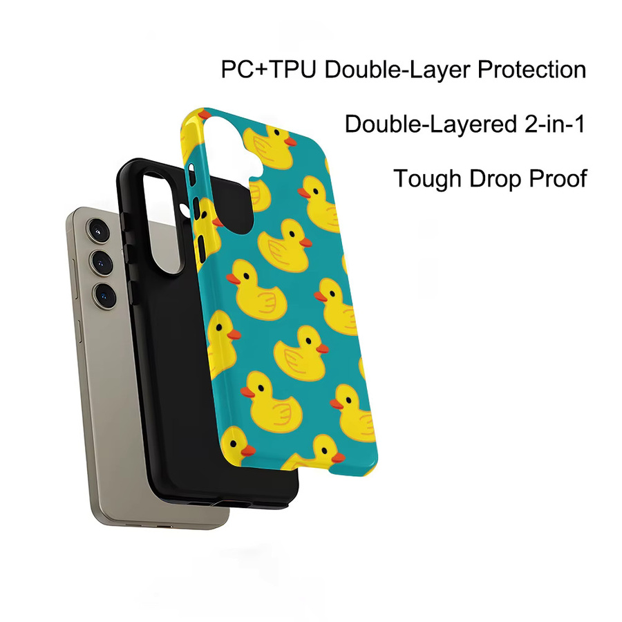 Gelbe Handyhülle mit Enten-Design für Samsung Galaxy S26 S25 S24 S23 S20 FE A56 A36 Ultra, glänzende HD Hartschale - Bild 5