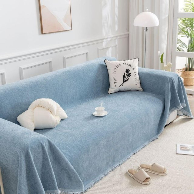 Super Six Chenille Sofabezug Uni, universeller Sofahandtuch aus Polyester, B/B: 180 x 130 cm - Bild 1