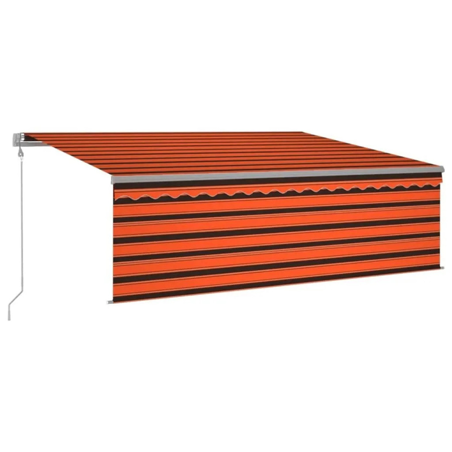 vidaXL Automatische Markise mit Volant und Fernbedienung aus Aluminium und Polyestergewebe, Farbe: Orange, Braun, Anthrazit, B x H: 400 x 300 cm - Bild 2