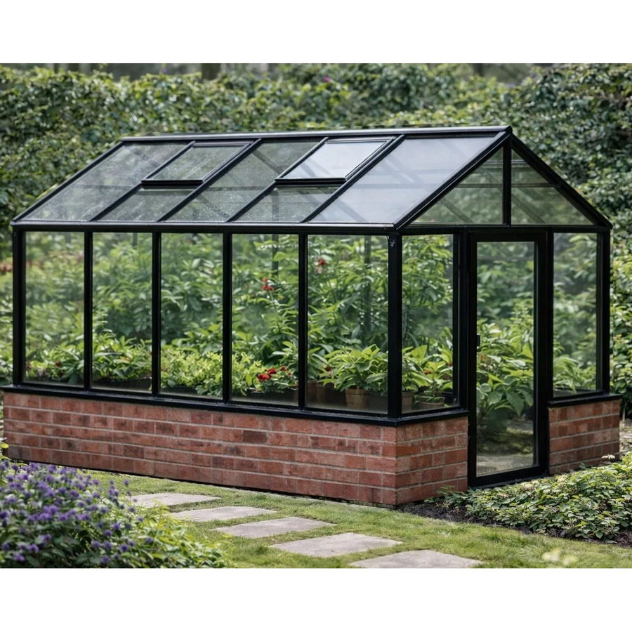 Bloomcabin Wandgewächshaus GHWM3 aus Aluminium und Sicherheitsglas in Schwarz - Bild 2