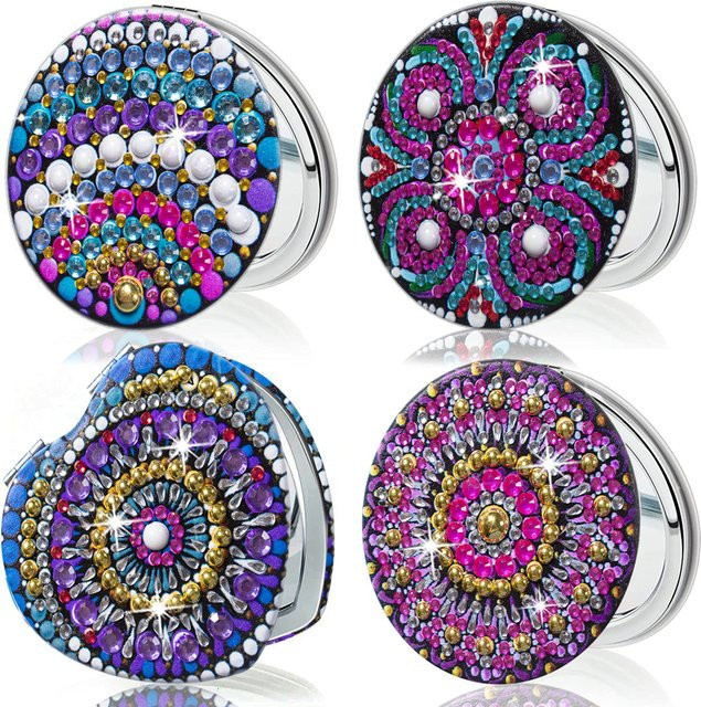 DIY Mandala Diamant Malerei Set mit kompaktem Klappspiegel für Erwachsene, Multicolour - Bild 1