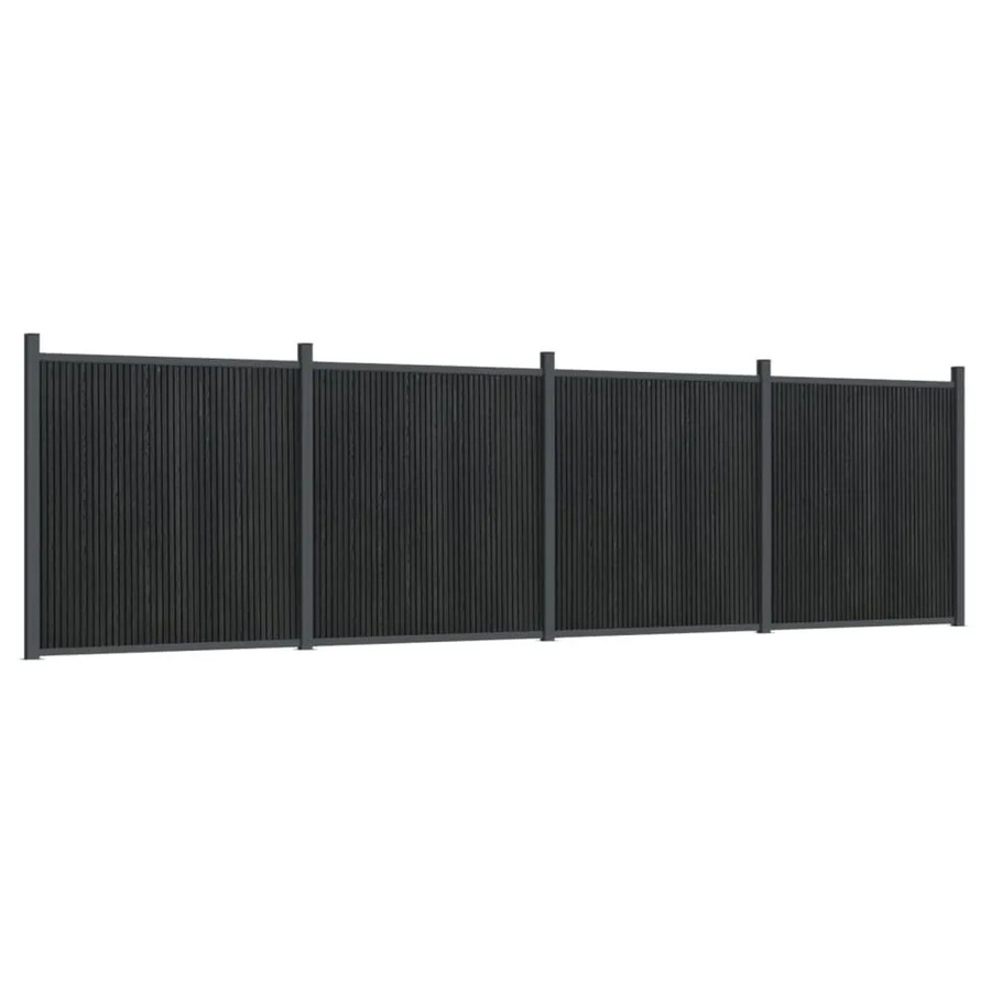 vidaXL Zaunelement aus WPC und Aluminium in Grau, B/H: 699 x 186 cm - Bild 2