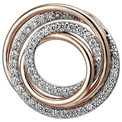 Colfem Anhänger 925 Silber, bicolor rotgold vergoldet, 44 Zirkonia - Bild 1