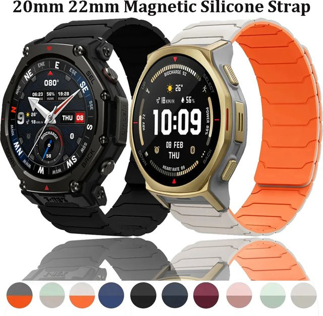 Amazfit Uhrenarmband Silikon, magnetisch, Schwarz, Unisex - Bild 1
