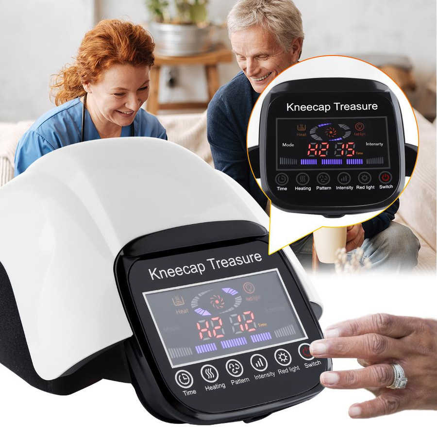 Infrarotbeheiztes Kniemassagegerät, elektrisches Luftdruck-Kniepolster, weiß - Bild 3
