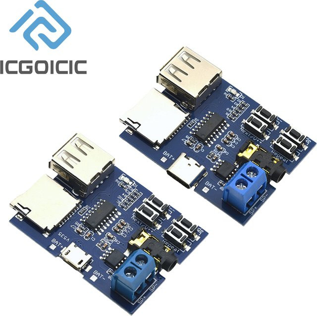 ICGOICIC MP3 und verlustfreies Audio-Decoder-Modul in Blau mit Typ-C und Micro-USB sowie TF/USB-Player und integriertem Leistungsverstärker für Deine Heimwerkerlautsprecher - Bild 1